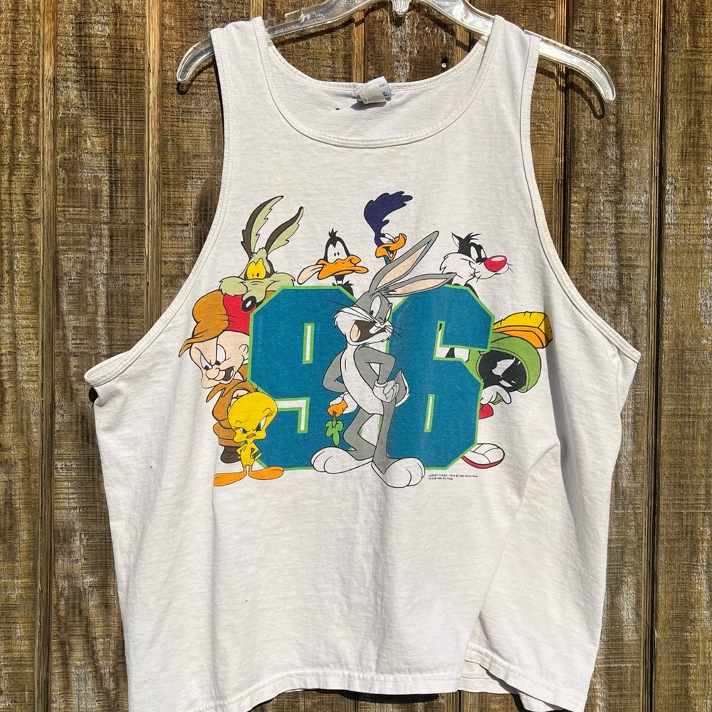 Vintage Looney Tunes Six Flags Shirt 1996 Size Large